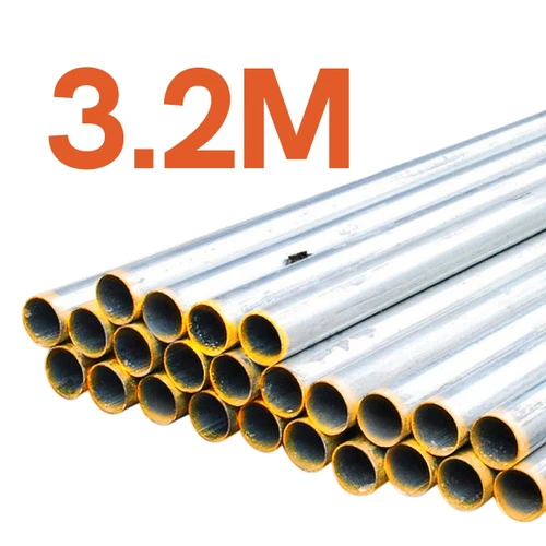 Galvanized Round Smooth Sign Post (Yellow Paint End) - NB 50mm - OD 60mm - 3.2m RS-4303