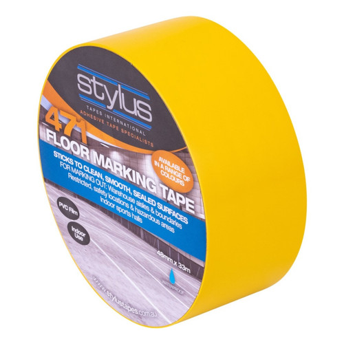 Yellow PVC Floor Marking Tape - 48mm x 33m 4481