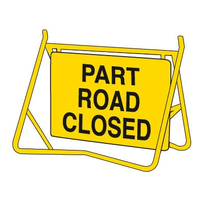 Part Road Closed Swing Sign Set (Complete) 900 x 600mm 61225