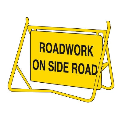 Roadwork on Side Road Swing Sign Set (Complete) 900 x 600mm 61216