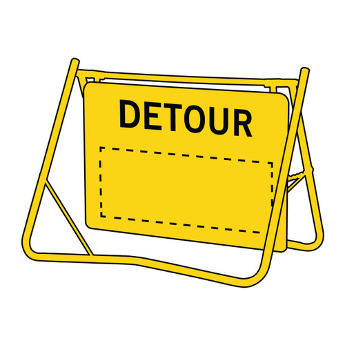 Detour Swing Sign Set (Complete) 900 x 600mm (requires magnetic arrow) SS-T1-6BLKA