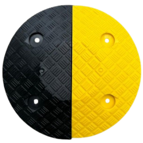 LLDPE Compliance Speed Hump End Cap for 250mm Sections with Channel - Yellow RS-1073