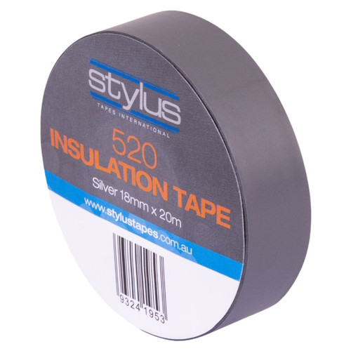Silver Electrical Insulated Tape 18mm x 20M - Pack of 10 Rolls TP-2155
