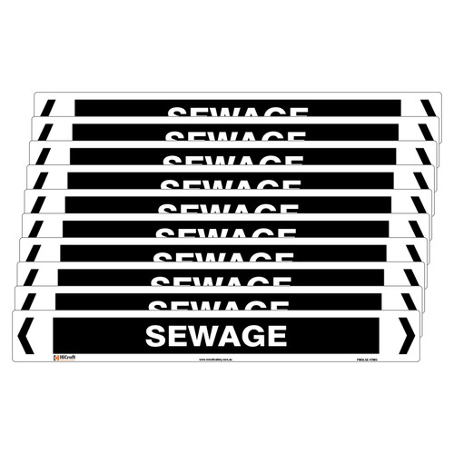 Sewage Pipe Marker - 475 x 60mm - Pack of 10 Sewage Pipe Marker - 475 x 60mm - Pack of 10