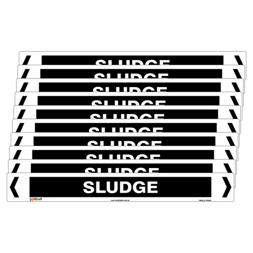 Sludge Pipe Marker - 475 x 60mm - Pack of 10 Sludge Pipe Marker - 475 x 60mm - Pack of 10