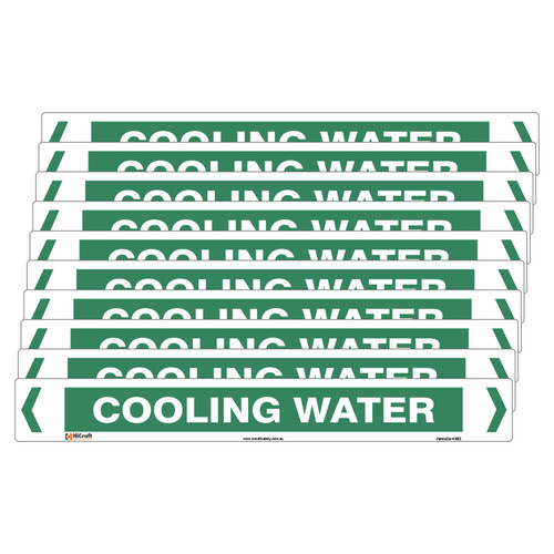 Cooling Water Pipe Marker - 475 x 60mm - Pack of 10 Cooling Water Pipe Marker - 475 x 60mm - Pack of 10