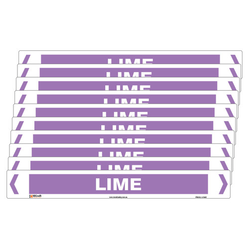 Lime Pipe Marker - 475 x 60mm - Pack of 10 