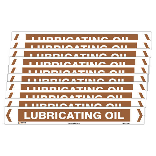 Lubricating Oil Pipe Marker - 475 x 60mm - Pack of 10 Lubricating Oil Pipe Marker - 475 x 60mm - Pack of 10