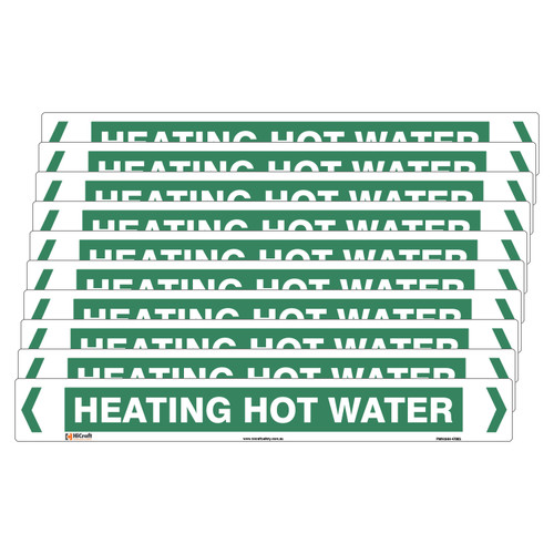 Heating Hot Water Pipe Marker - 475 x 60mm - Pk 10 Heating Hot Water Pipe Marker - 475 x 60mm - Pk 10