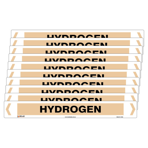 Hydrogen Pipe Marker - 475 x 60mm - Pack of 10 Hydrogen Pipe Marker - 475 x 60mm - Pack of 10