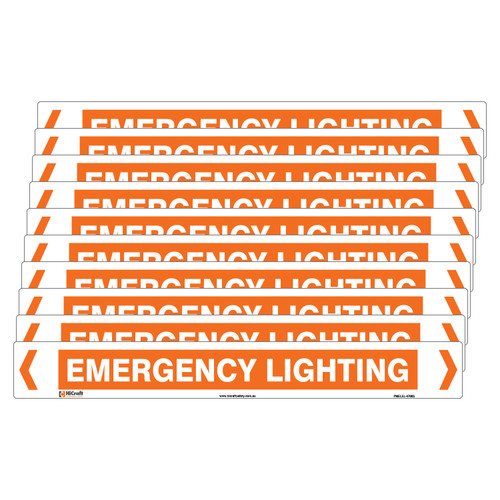 Emergency Lighting Pipe Marker - 475 x 60mm - Pack of 10 