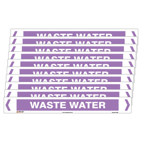 Waste Water Pipe Marker - 475 x 60mm - Pack of 10 Waste Water Pipe Marker - 475 x 60mm - Pack of 10