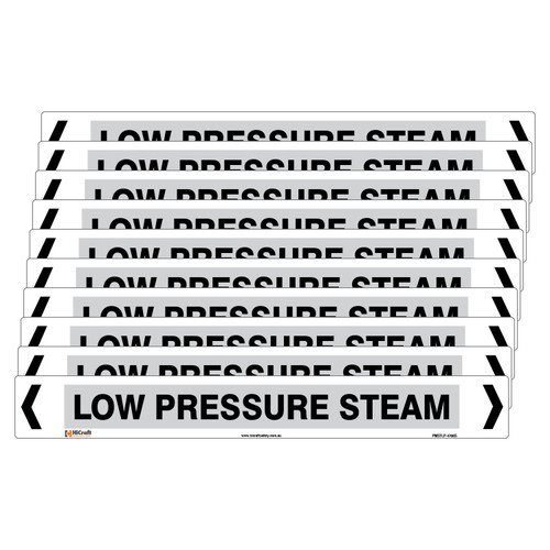 Low Pressure Steam Pipe Marker - 475 x 60mm - Pk 10 Low Pressure Steam Pipe Marker - 475 x 60mm - Pk 10