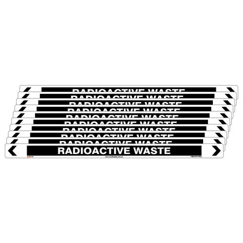 Radioactive Waste Pipe Marker - 475 x 31mm - Pk 10 Radioactive Waste Pipe Marker - 475 x 31mm - Pk 10