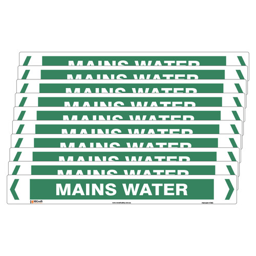 Mains Water Pipe Marker - 475 x 60mm - Pack of 10 Mains Water Pipe Marker - 475 x 60mm - Pack of 10