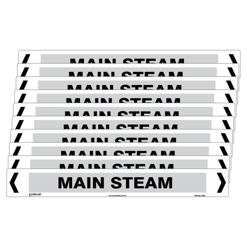 Main Steam Pipe Marker - 475 x 60mm - Pack of 10 