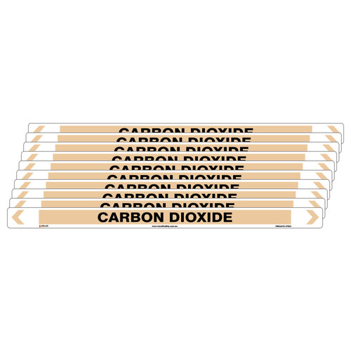 Carbon Dioxide Pipe Marker - 475 x 31mm - Pk 10 Carbon Dioxide Pipe Marker - 475 x 31mm - Pk 10