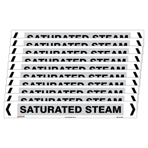 Saturated Steam Pipe Marker - 475 x 60mm - Pack of 10 Saturated Steam Pipe Marker - 475 x 60mm - Pack of 10