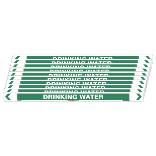Drinking Water Pipe Marker - 475 x 31mm - Pack of 10 Drinking Water Pipe Marker - 475 x 31mm - Pack of 10