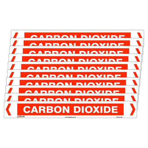 Carbon Dioxide Pipe Marker - 475 x 60mm - Pk 10 Carbon Dioxide Pipe Marker - 475 x 60mm - Pk 10