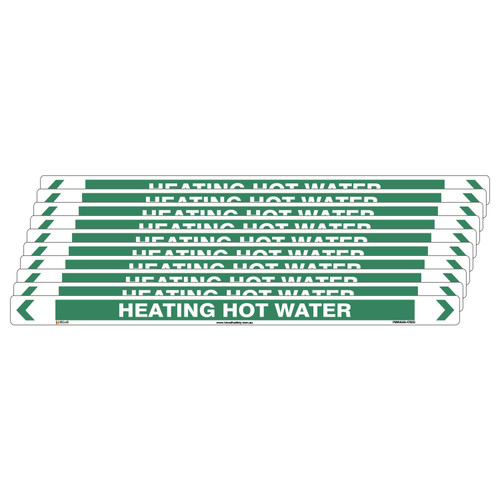 Heating Hot Water Pipe Marker - 475 x 31mm - Pk 10 Heating Hot Water Pipe Marker - 475 x 31mm - Pk 10