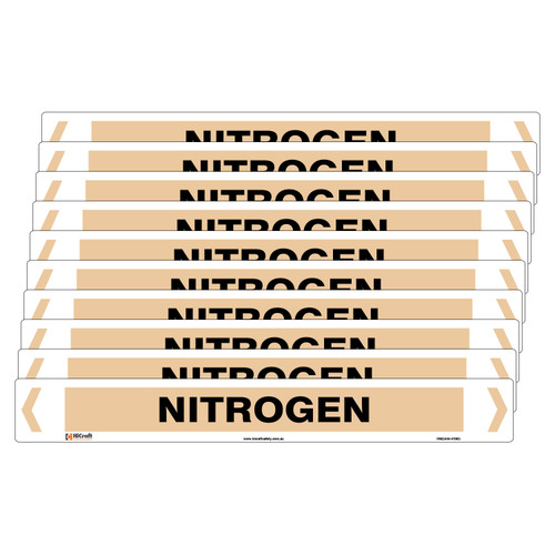 Nitrogen Pipe Marker - 475 x 60mm - Pack of 10 Nitrogen Pipe Marker - 475 x 60mm - Pack of 10