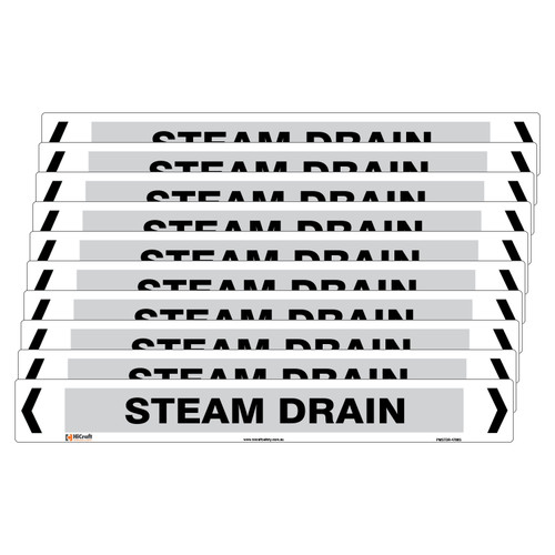 Steam Drain Pipe Marker - 475 x 60mm - Pk 10 Steam Drain Pipe Marker - 475 x 60mm - Pk 10