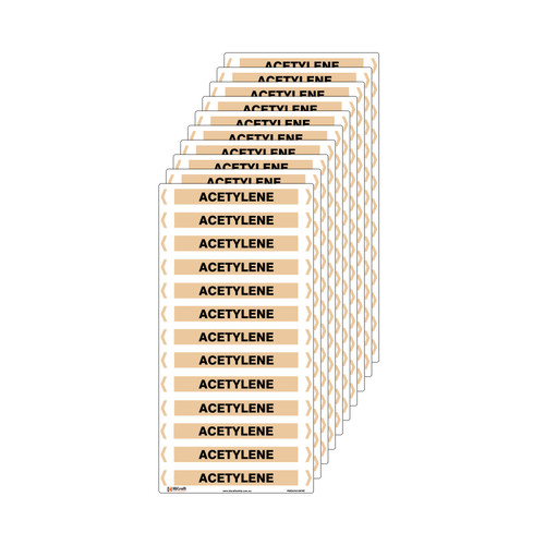 Acetylene Pipe Marker - 200 x 100mm - Pk 10 Acetylene Pipe Marker - 200 x 100mm - Pk 10