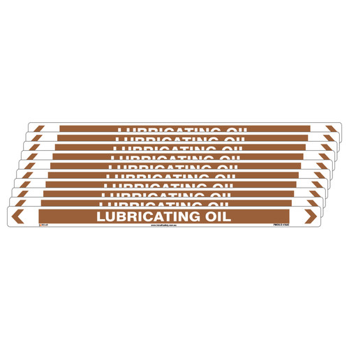 Lubricating Oil Pipe Marker - 475 x 31mm - Pack of 10 Lubricating Oil Pipe Marker - 475 x 31mm - Pack of 10