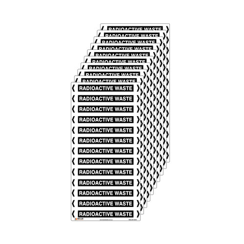 Radioactive Waste Pipe Marker - 200 x 100mm - Pack of 10 Radioactive Waste Pipe Marker - 200 x 100mm - Pack of 10
