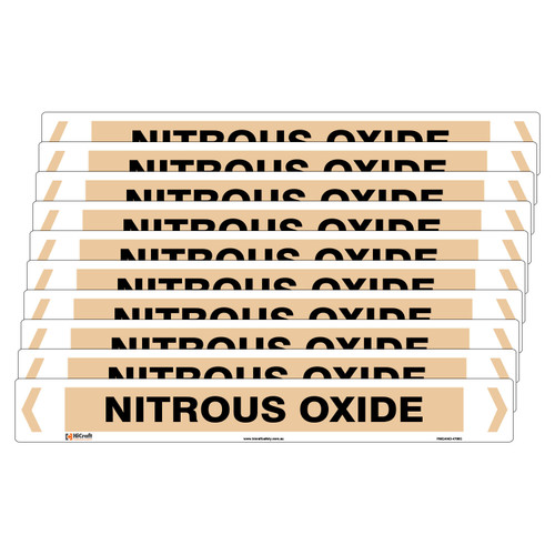 Nitrous Oxide Pipe Marker - 475 x 60mm - Pk 10 Nitrous Oxide Pipe Marker - 475 x 60mm - Pk 10