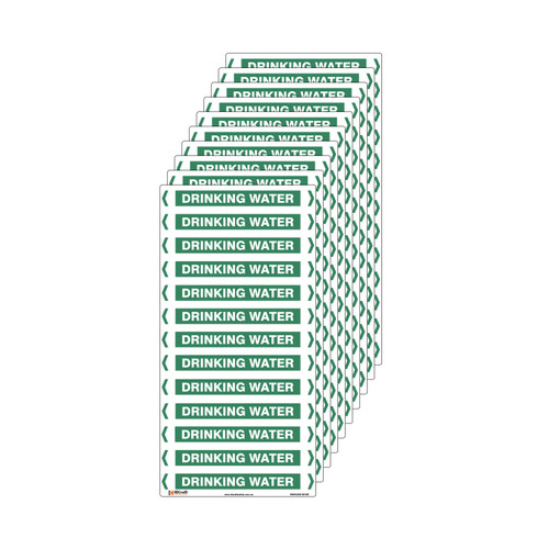Drinking Water Pipe Marker - 200 x 100mm - Pack of 10 Drinking Water Pipe Marker - 200 x 100mm - Pack of 10
