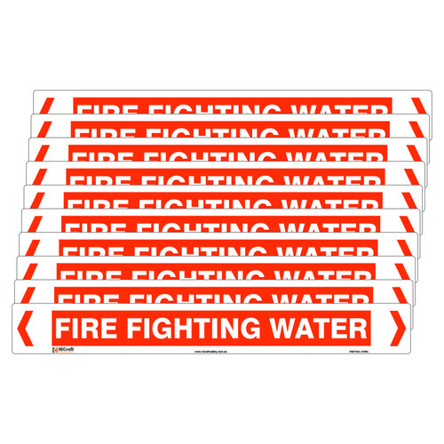 Fire Fighting Water Pipe Marker - 475 x 60mm - Pk 10 Fire Fighting Water Pipe Marker - 475 x 60mm - Pk 10