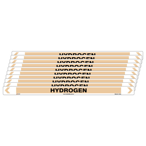 Hydrogen Pipe Marker - 475 x 31mm - Pack of 10 Hydrogen Pipe Marker - 475 x 31mm - Pack of 10