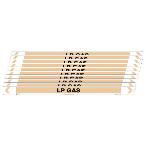 LP Gas Pipe Marker - 475 x 31mm - Pk 10 LP Gas Pipe Marker - 475 x 31mm - Pk 10