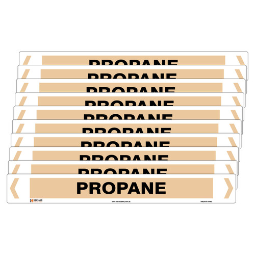 Propane Pipe Marker - 475 x 60mm - Pack of 10 Propane Pipe Marker - 475 x 60mm - Pack of 10