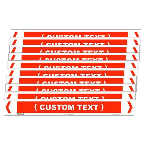 (Customised) Fire Pipe Marker - 475 x 60mm - Pk 10 (Customised) Fire Pipe Marker - 475 x 60mm - Pk 10