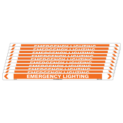 Emergency Lighting Pipe Marker - 475 x 31mm - Pack of 10 