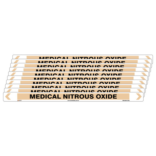 Medical Nitrous Oxide Pipe Marker - 475 x 31mm - Pk 10 Medical Nitrous Oxide Pipe Marker - 475 x 31mm - Pk 10