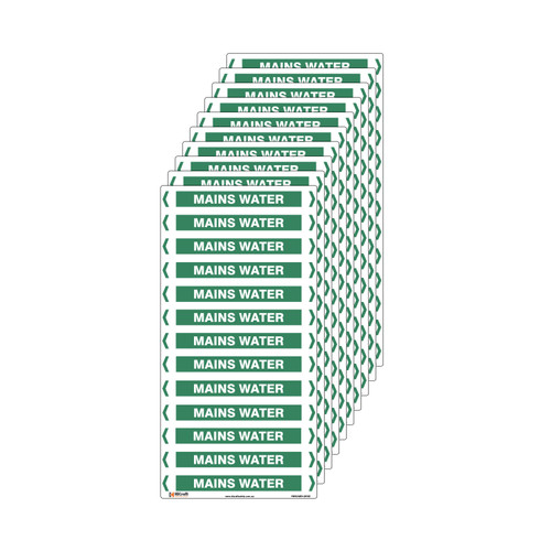Mains Water Pipe Marker - 200 x 100mm - Pack of 10 
