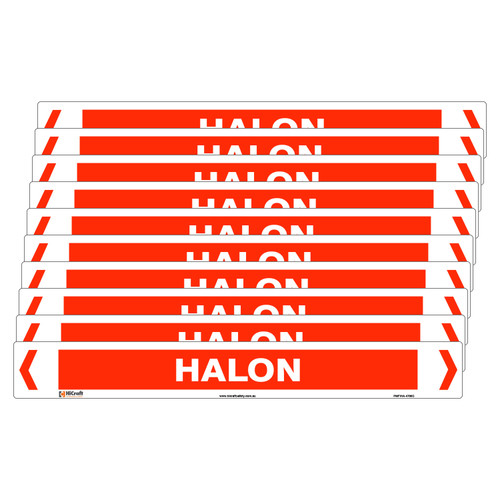 Halon Pipe Marker - 475 x 60mm - Pack of 10 Halon Pipe Marker - 475 x 60mm - Pack of 10
