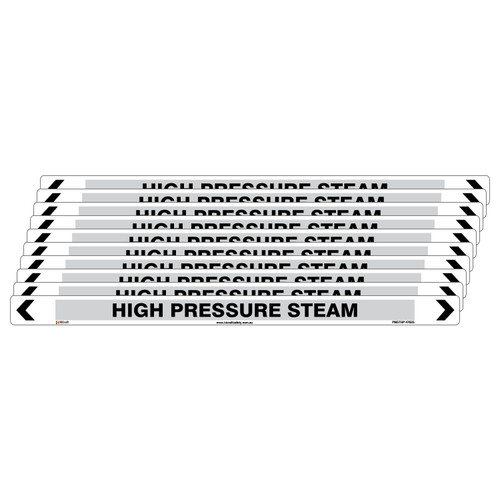 High Pressure Steam Pipe Marker - 475 x 31mm - Pk 10 High Pressure Steam Pipe Marker - 475 x 31mm - Pk 10