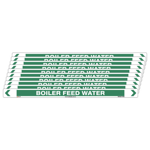 Boiler Feed Water Pipe Marker - 475 x 31mm - Pack of 10 Boiler Feed Water Pipe Marker - 475 x 31mm - Pack of 10
