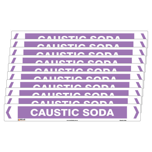 Caustic Soda Pipe Marker - 475 x 60mm - Pk 10 Caustic Soda Pipe Marker - 475 x 60mm - Pk 10