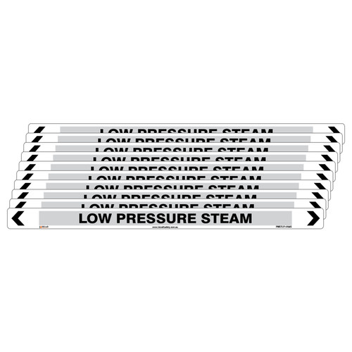 Low Pressure Steam Pipe Marker - 475 x 31mm - Pk 10 Low Pressure Steam Pipe Marker - 475 x 31mm - Pk 10