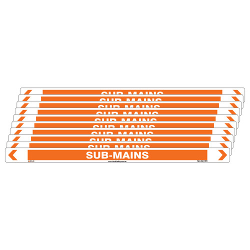 Sub-Mains Pipe Marker - 475 x 31mm - Pk 10 Sub-Mains Pipe Marker - 475 x 31mm - Pk 10