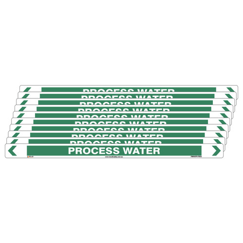 Process Water Pipe Marker - 475 x 31mm - Pack of 10 Process Water Pipe Marker - 475 x 31mm - Pack of 10