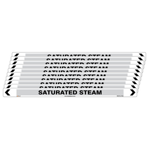 Saturated Steam Pipe Marker - 475 x 31mm - Pk 10 Saturated Steam Pipe Marker - 475 x 31mm - Pk 10