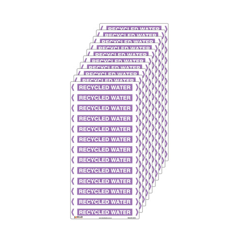 Recycled Water Pipe Marker - 200 x 100mm - Pack of 10 Recycled Water Pipe Marker - 200 x 100mm - Pack of 10