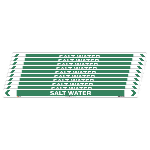 Salt Water Pipe Marker - 475 x 31mm - Pack of 10 Salt Water Pipe Marker - 475 x 31mm - Pack of 10